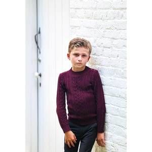 NEW MANIERE marled multi knit crewneck sweater in maroon